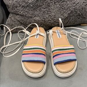 Steve Madden Rainbow Crochet Sandals